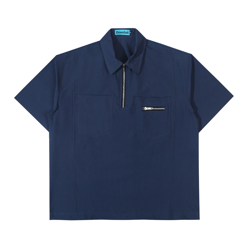 Double Pocket Half Zip Shirt - Navy – Dovetail