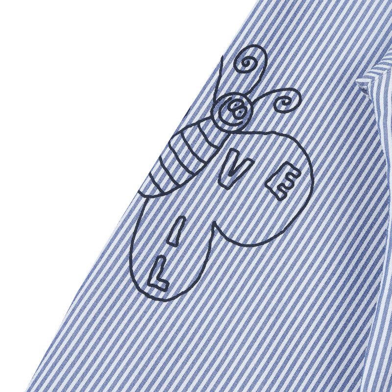 Peculiar Stripe Shirt - White Blue