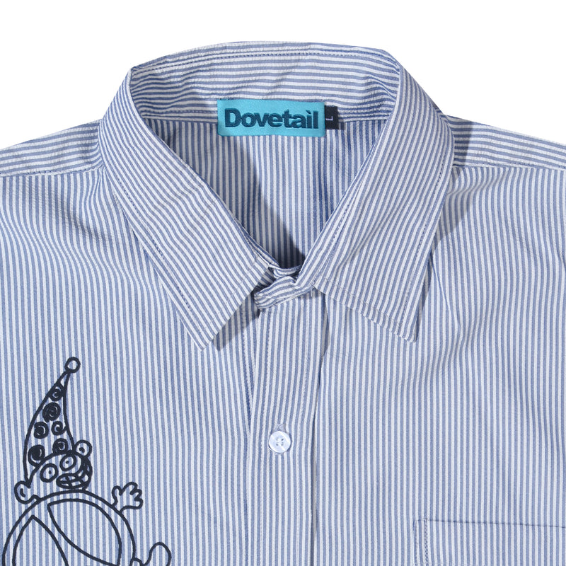 Peculiar Stripe Shirt - White Blue
